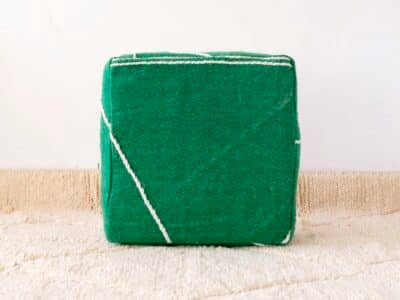 Moroccan Green Cotton Pouf