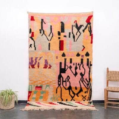 Pastel Multicolor Moroccan Boujad Rug