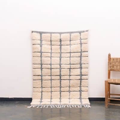 Moroccan Carpet Azilal White and Gray
